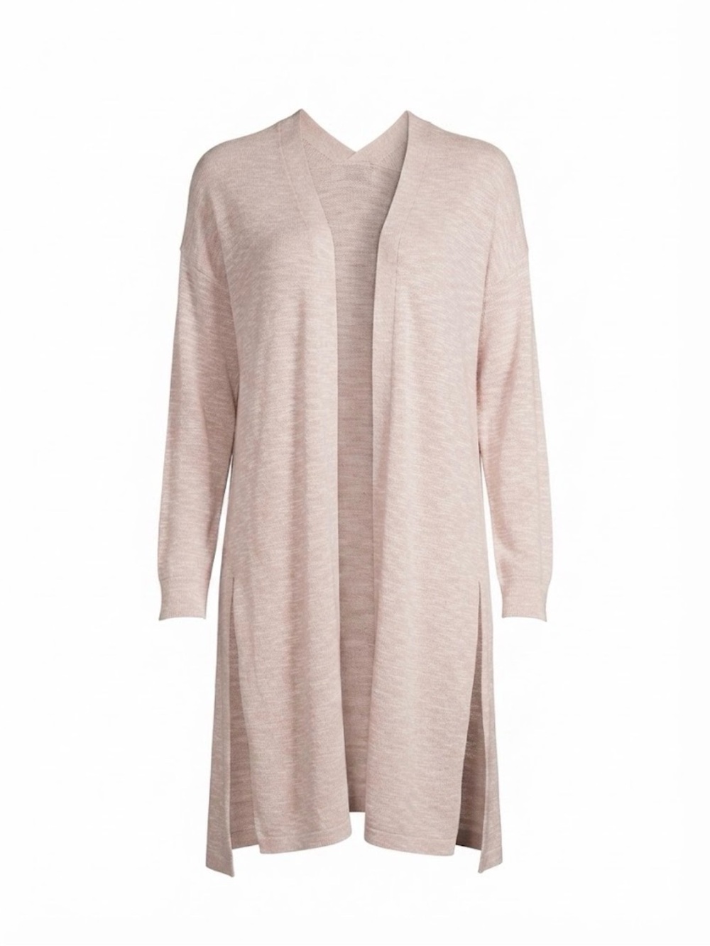 Candie’s Long Open-Front Knit Cardigan - Blush Pink